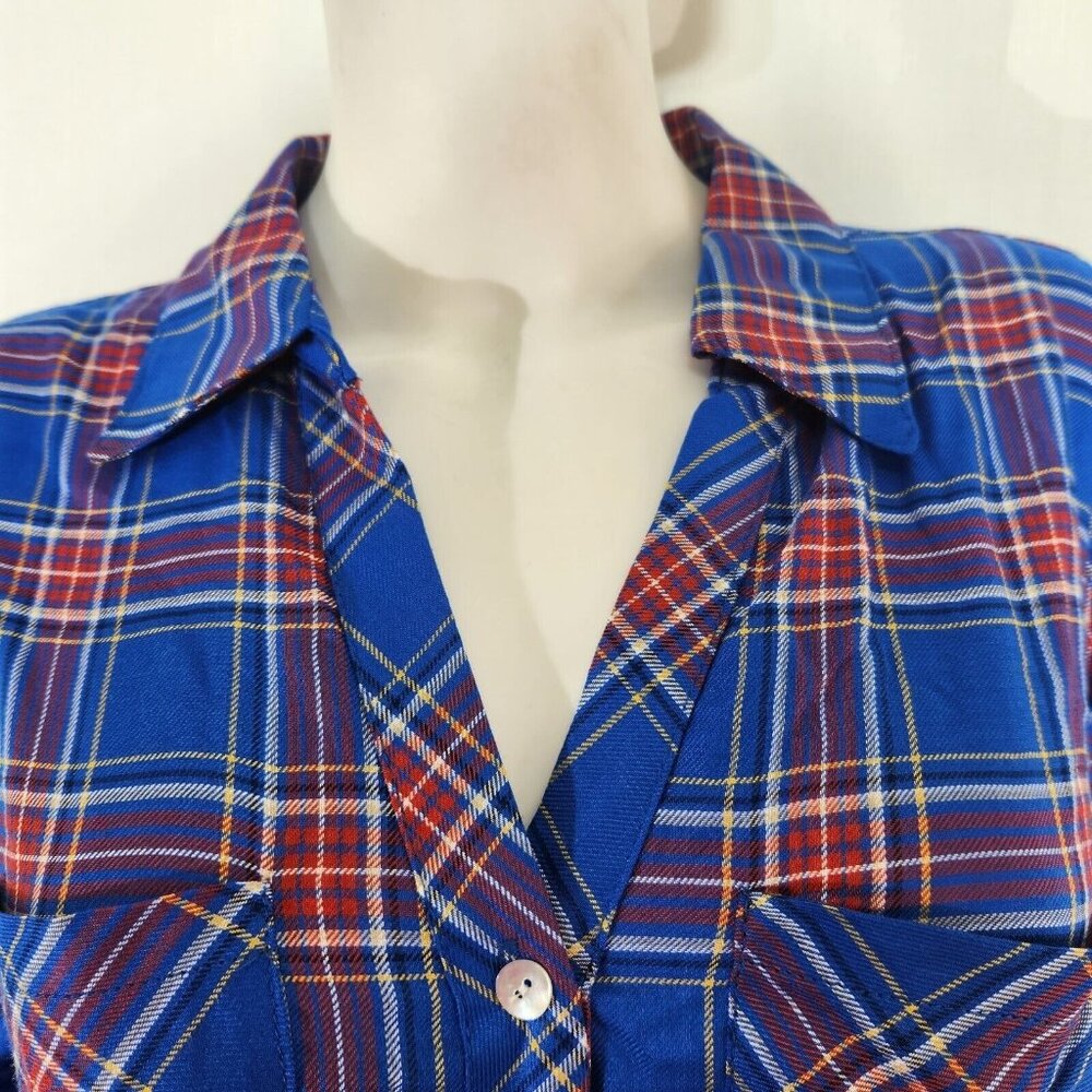 Ruby Rd Lapis Multi Long Relaxed A Line Soft Button Up Top Shirt Size XL (11) - Picture 3 of 11